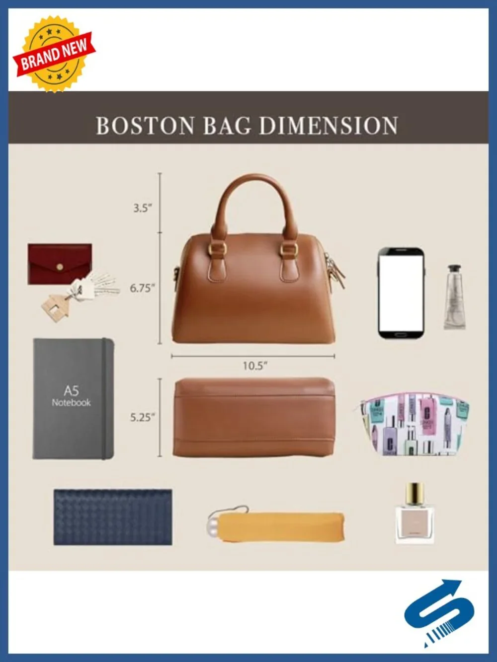 Vegan Leather Boston Bag Vintage Satchel Shoulder Handbag